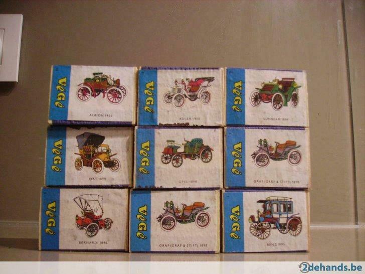 vintage houten luciferdoosjes auto merken vege oldtimer, Enlèvement ou Envoi, Neuf, Boîtes ou marques d'allumettes