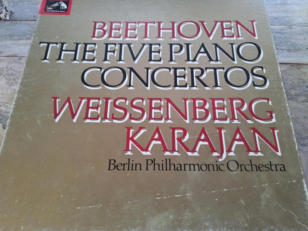 Beethoven / Karajan - The Five Piano Concertos Box 4 x Lp's, Cd's en Dvd's, Vinyl | Klassiek, Ophalen of Verzenden, Romantiek