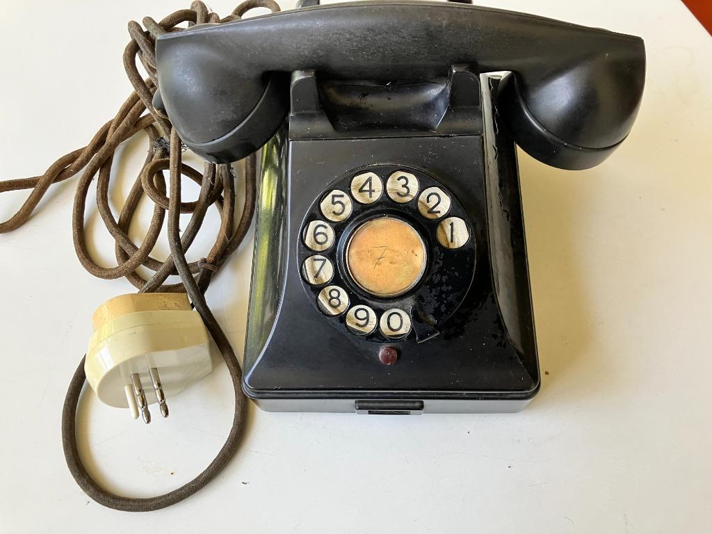 Vintage bakeliet telefoontoestel, Ophalen, Gebruikt, Bakeliet