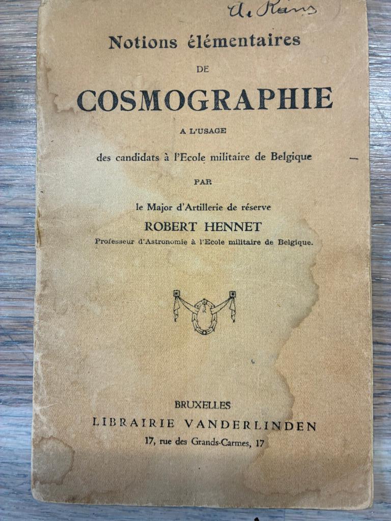 Notions élémentaires de cosmographie. Robert Hennet, Envoi, Autres, Livre ou Revue