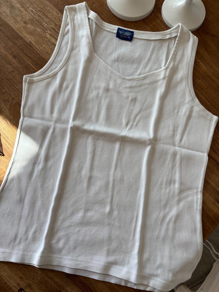 Topje vintage maat XL, Kleding | Dames, Wit, Maat 46/48 (XL) of groter, Zo goed als nieuw, Zonder mouw