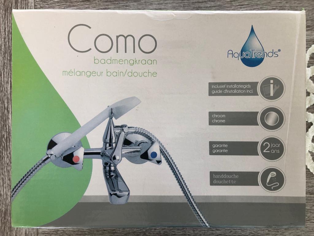 Mélangeur bain/douche chromé + douchette, Bricolage & Construction, Enlèvement ou Envoi, Utilisé, Baignoire