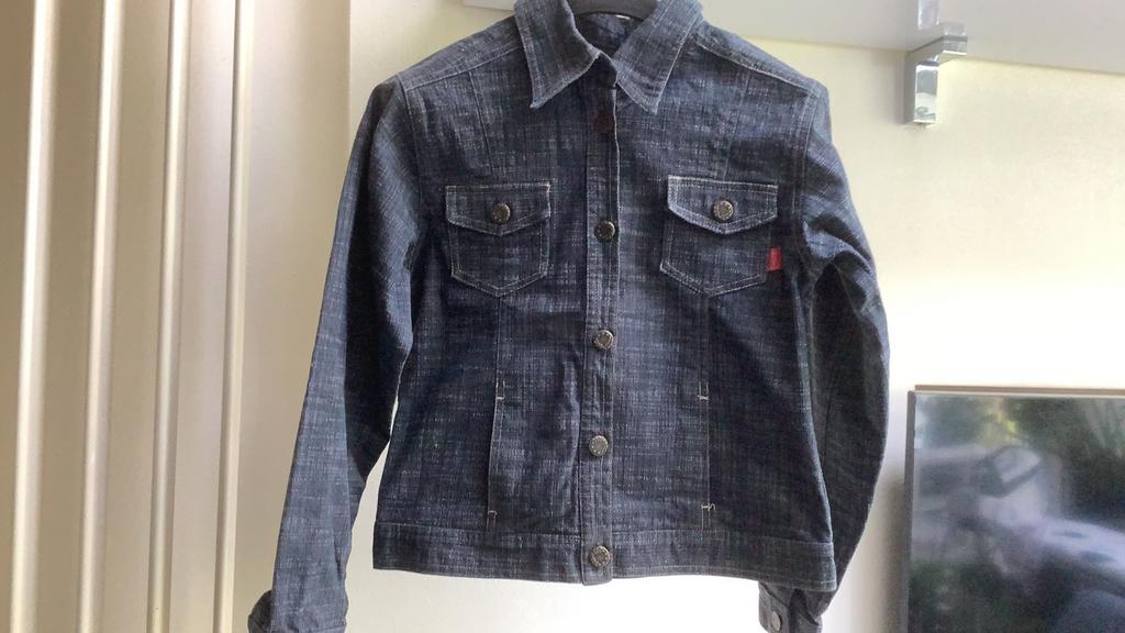 Stevig blauw/grijs jeansjasje. Maat 152., Meisje, MXY, Ophalen of Verzenden, Zo goed als nieuw