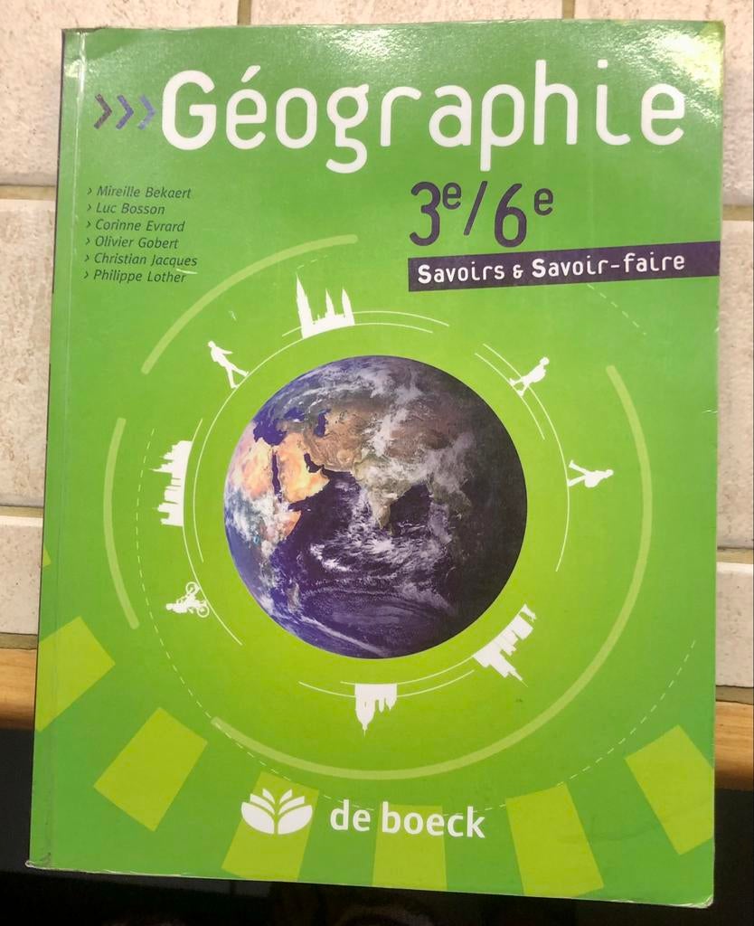 Géographie 3e/6e - de Boeck, Livres, Comme neuf, Géographie