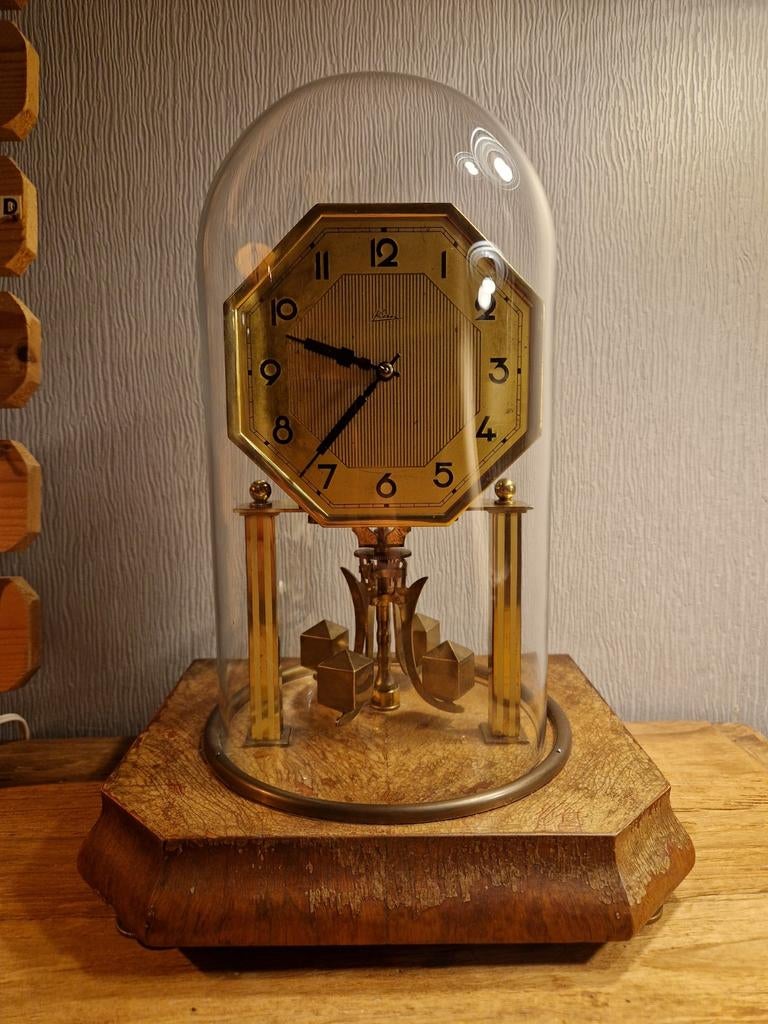 Zeldzame Art Deco jubileum torsie 400 dagen mantelklok, Ophalen of Verzenden