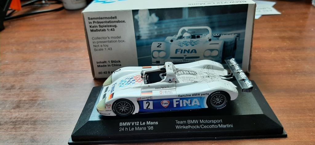 BMW  V 12 Le Mans  1998 1/43 Minichamps 3, Ophalen of Verzenden, Zo goed als nieuw, MiniChamps