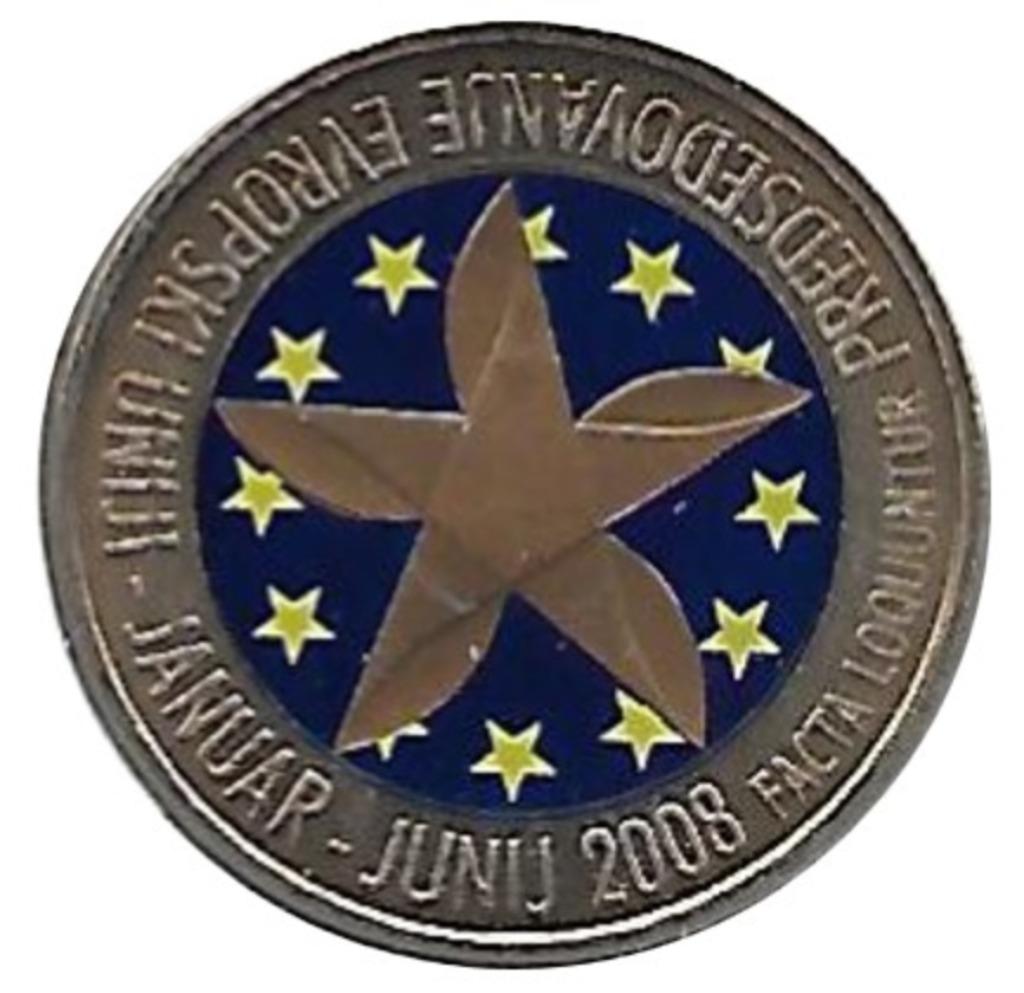 3 euro Slovenië 2008 Voorzitterschap EU gekleurd, Ophalen of Verzenden, Slovenië