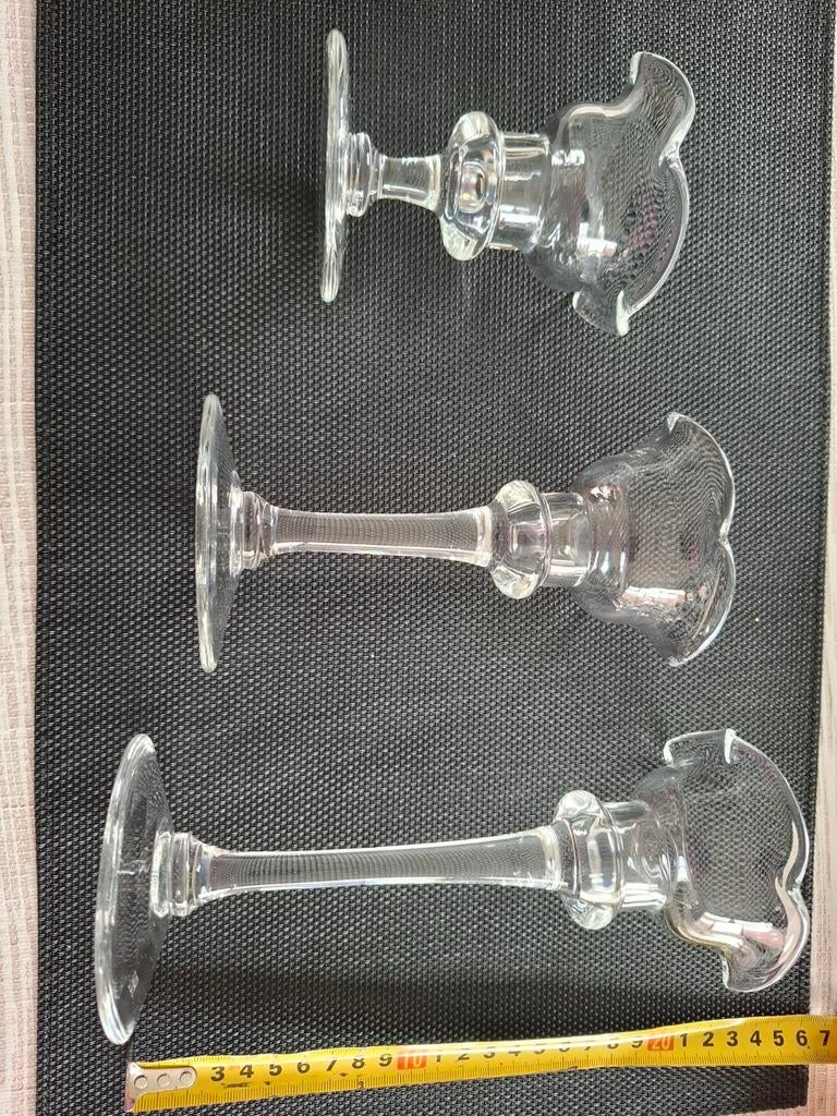 3 vintage kandelaars uit kristalglas, Antiek en Kunst, Ophalen