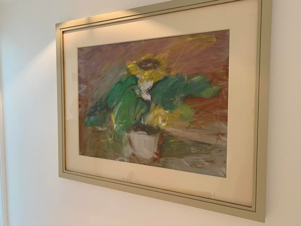 Schilderij de zonnebloem van Herman Hertogs, Ophalen