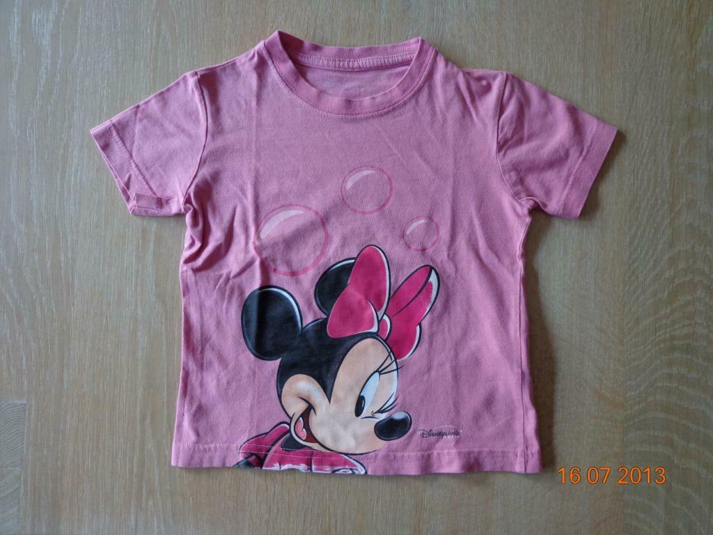 Roze t-shirt met Minnie Mouse - maatje 4, Enlèvement, Utilisé, Fille, Chemise ou À manches longues