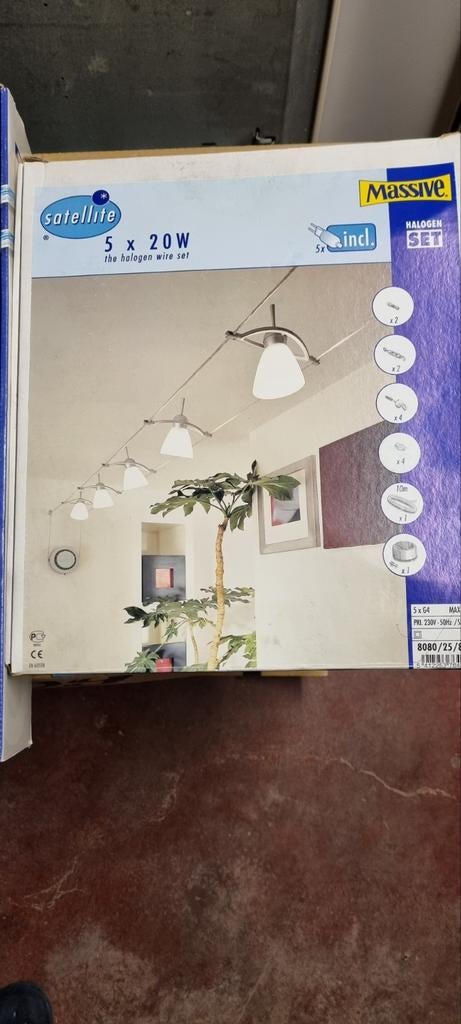 5 Halogènes sur câbles avec transfo 12v / 5 x 20w, Enlèvement, Comme neuf