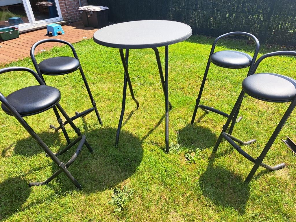 Table haute + sièges, Maison & Meubles, Tables | Tables mange-debout, Enlèvement, Comme neuf