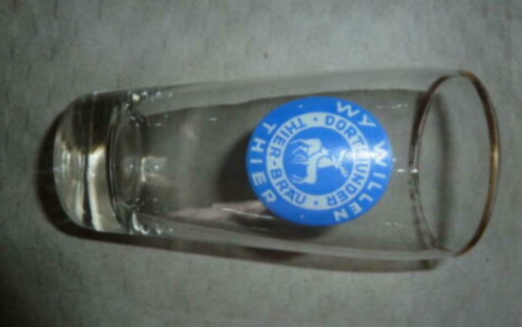 #G bier glas DORTMUNDER THIER BRÄU Wij Willen Thier 25cl, Enlèvement ou Envoi, Utilisé, Verre à bière
