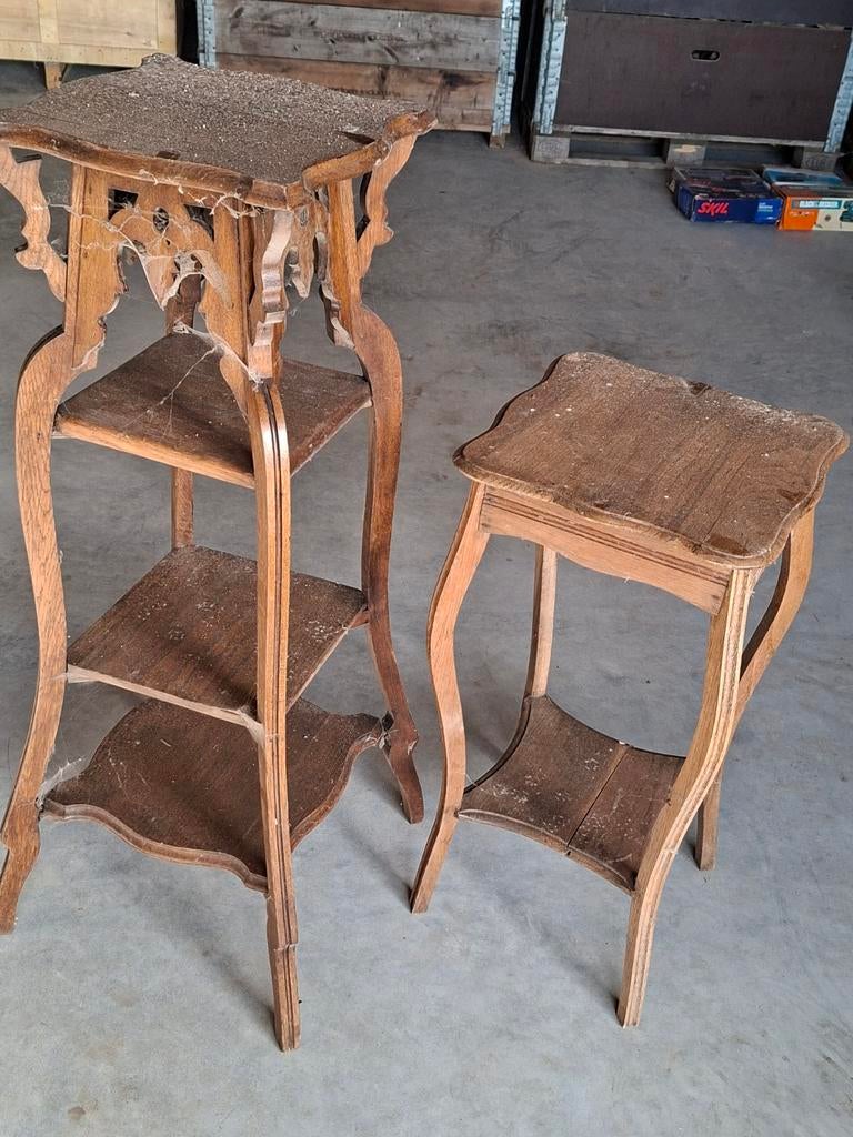 Twee houten sokkels, Huis en Inrichting, Ophalen