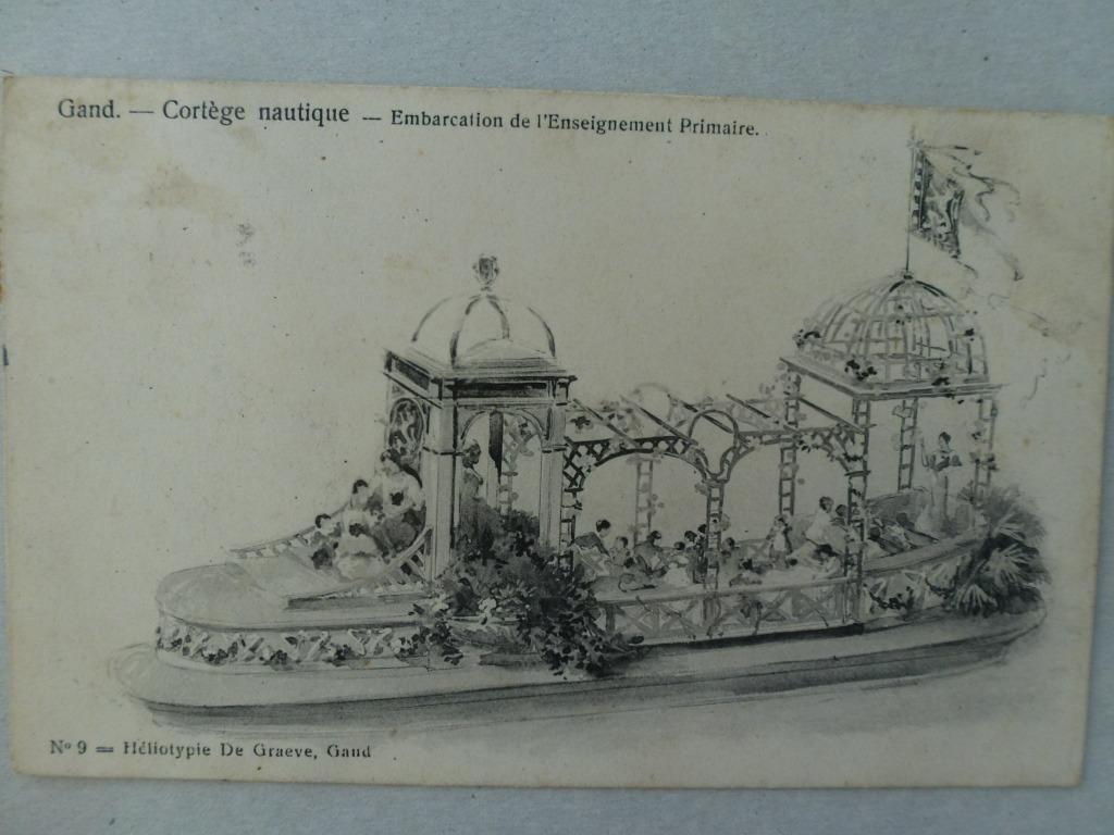 Gand Gand Cortège nautique Embarquement, Envoi, Avant 1920, Affranchie, Véhicule