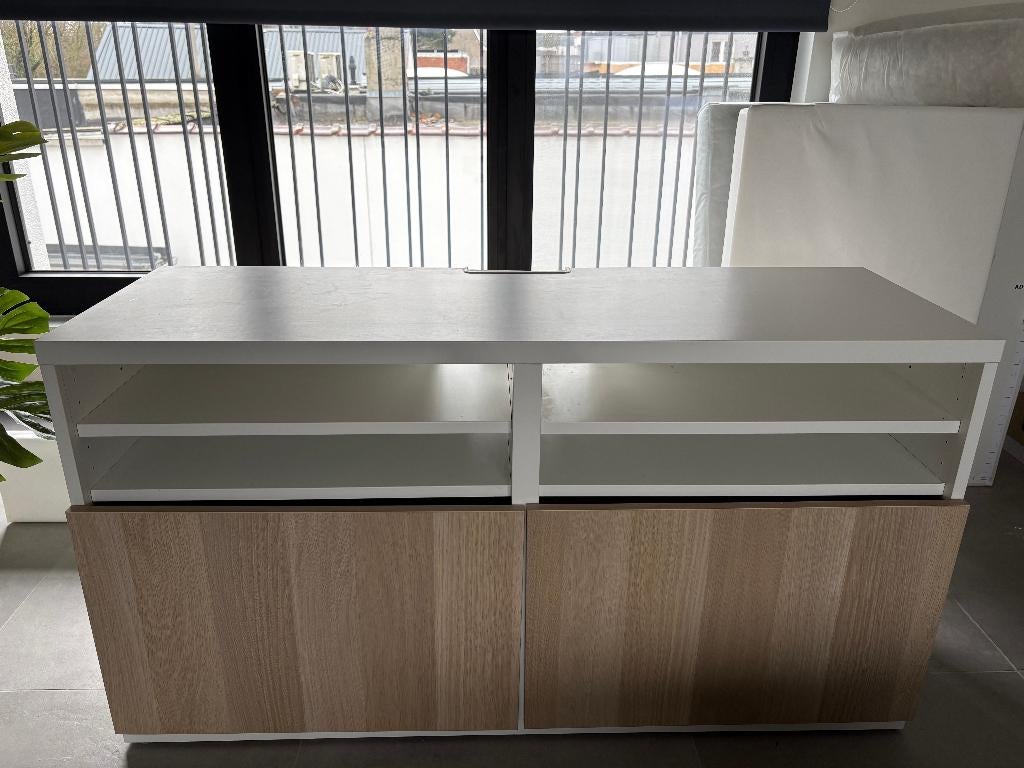 Besta TV Meubel (120x41x64), Ophalen, 100 tot 150 cm, Eikenhout, Zo goed als nieuw