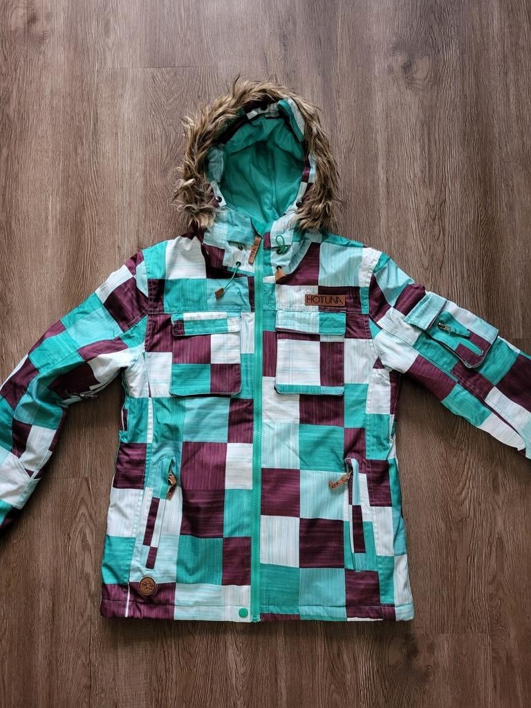 Veste de ski Hot tuna,  taille 12, M, vert/bordeaux, blanc, Enlèvement, Comme neuf