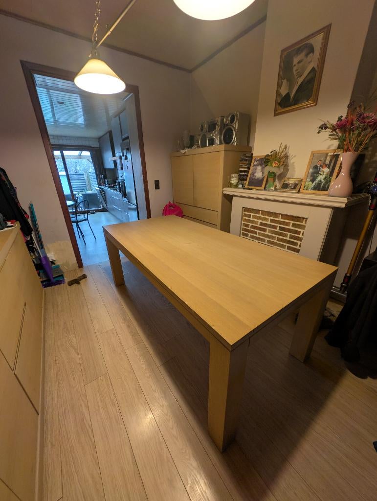 Eiken Eettafel, Huis en Inrichting, Ophalen, Gebruikt, Eikenhout, 200 cm of meer