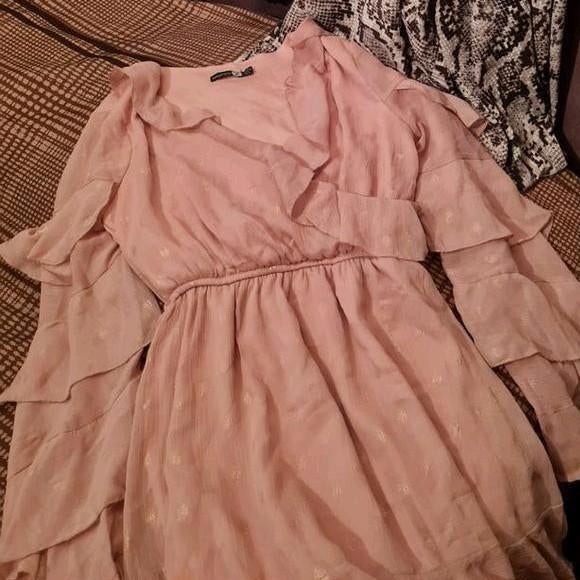 Roos frivool kleedje M met elastic taille roze, Kleding | Dames, Ophalen of Verzenden, Zo goed als nieuw, Maat 36 (S)