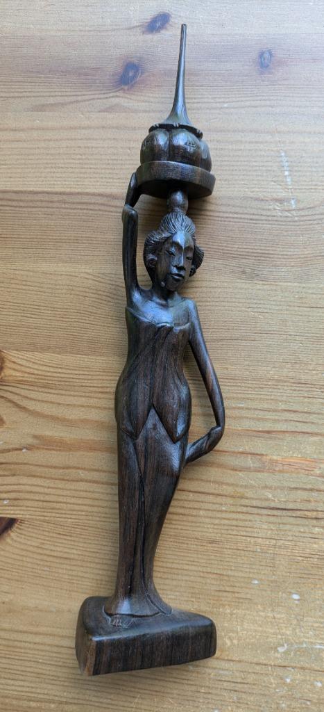 Balinese vrouw houtsnijwerk Bali Indonesië, Antiek en Kunst, Ophalen of Verzenden