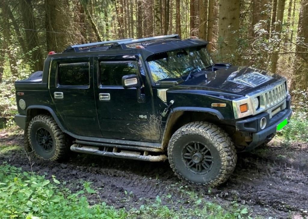 Hummer 2  Zwarte pick up versie, rijbewijs B, Auto's, Hummer, Automaat, 330 kW, Zwart, Leder