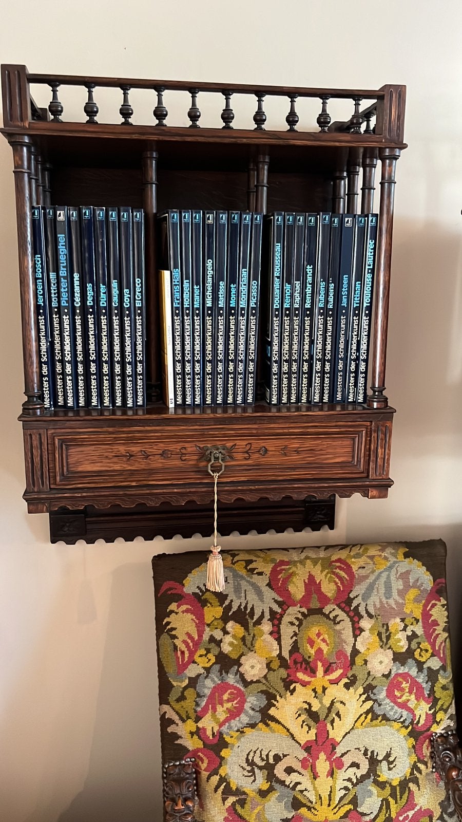 Zwevende boekenkast, Boeken, Encyclopedieën, Ophalen, Zo goed als nieuw