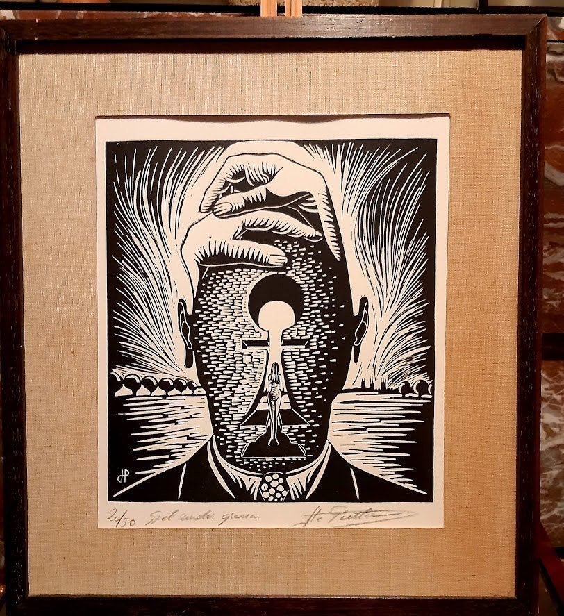 Ets van Hugo De Putter. (1938 - 1990), Antiek en Kunst, Ophalen, Ets, Gesigneerd