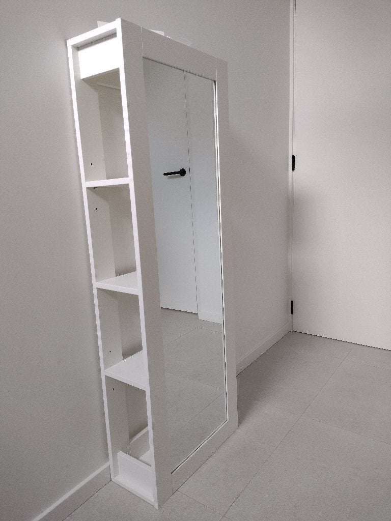 Hangkast met spiegel (Ikea Brimnes), Avec tablette(s), Moins de 25 cm, Moins de 150 cm, Comme neuf