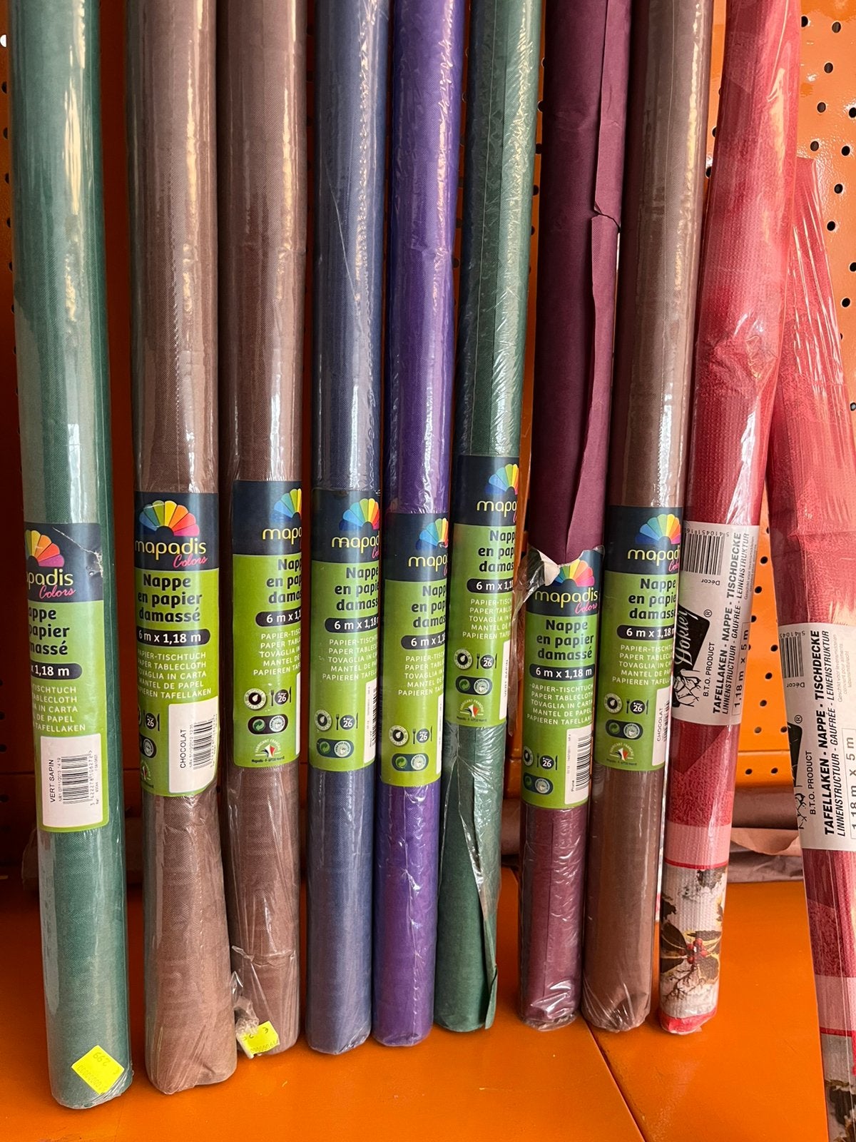 Tafellaken papier, Ophalen, Nieuw