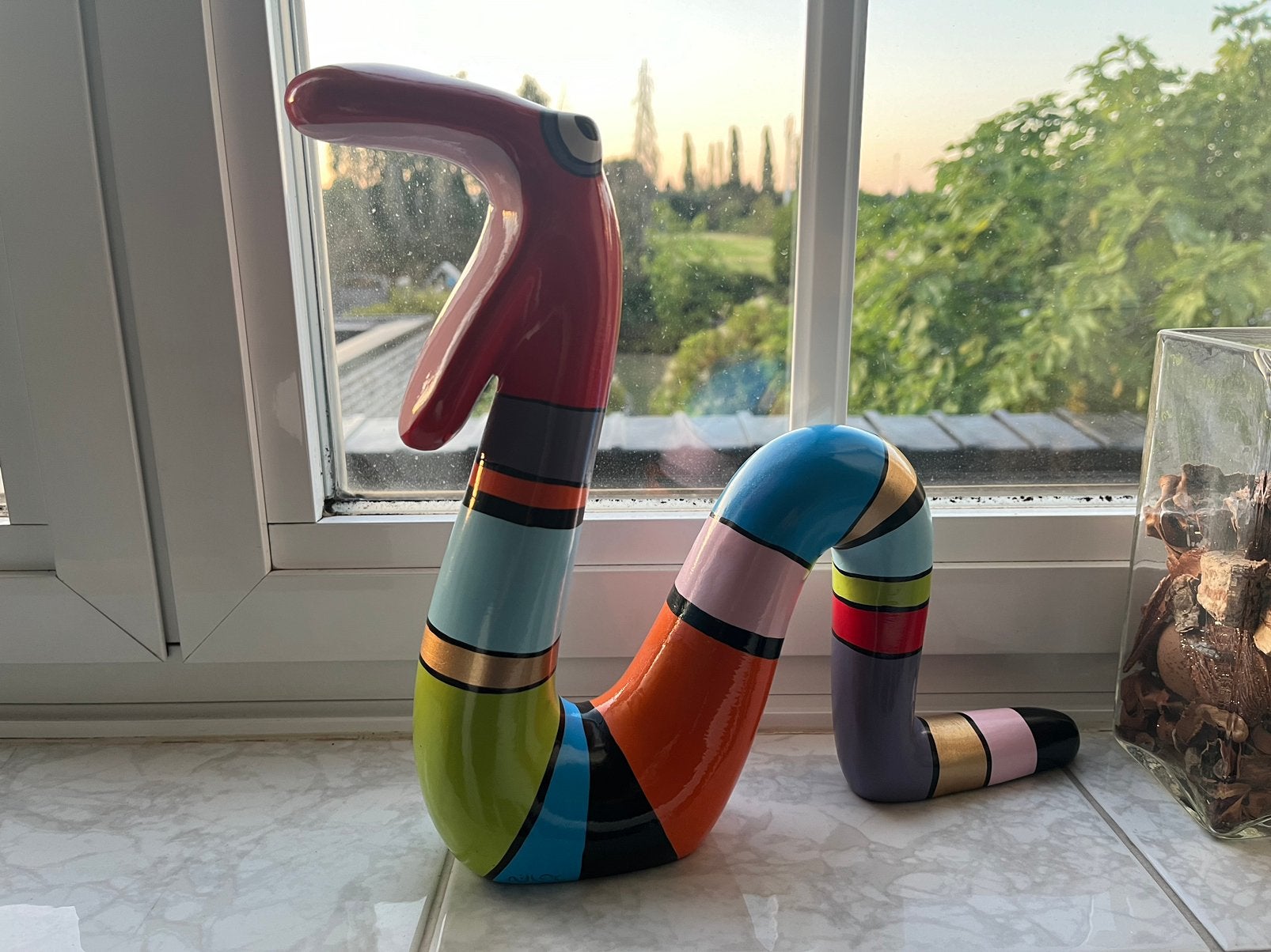 Niloc Pagen moving snake beeldje, Autres sujets, Enlèvement, Multicolore, Autres matériaux