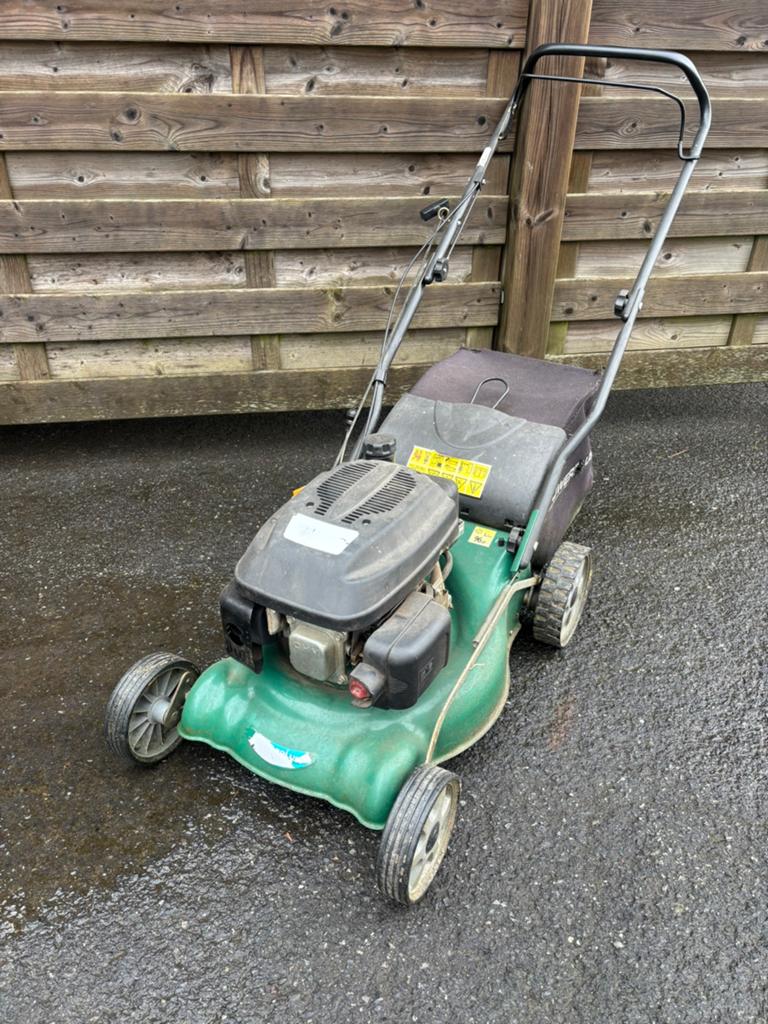 Grasmaaier benzine 47cm 5 pk duwmodel, Ophalen, Gebruikt