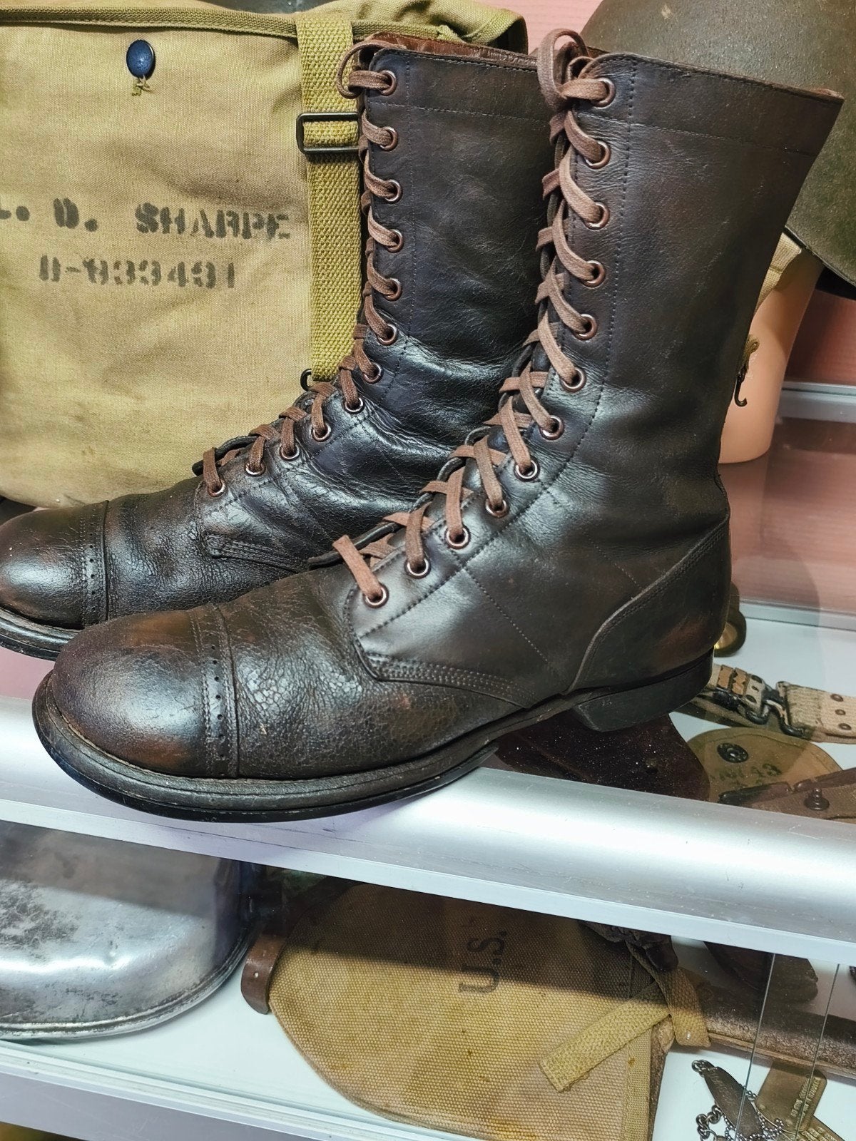US WW2 para jump boots Corcoran, Collections, Enlèvement ou Envoi