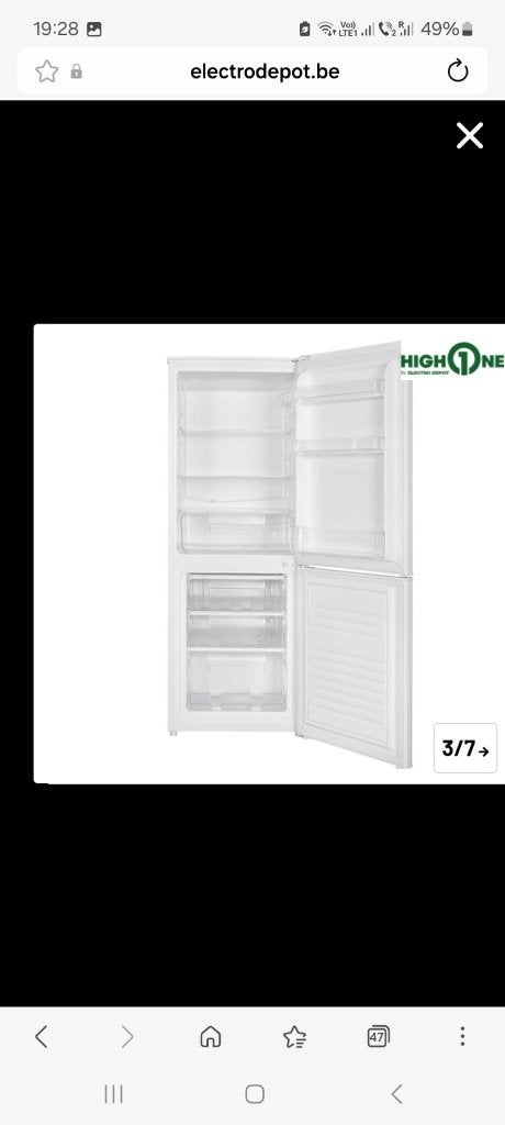 Combi refrigerator hight one, Utilisé, 45 à 60 cm, 100 à 150 litres, Avec congélateur séparé