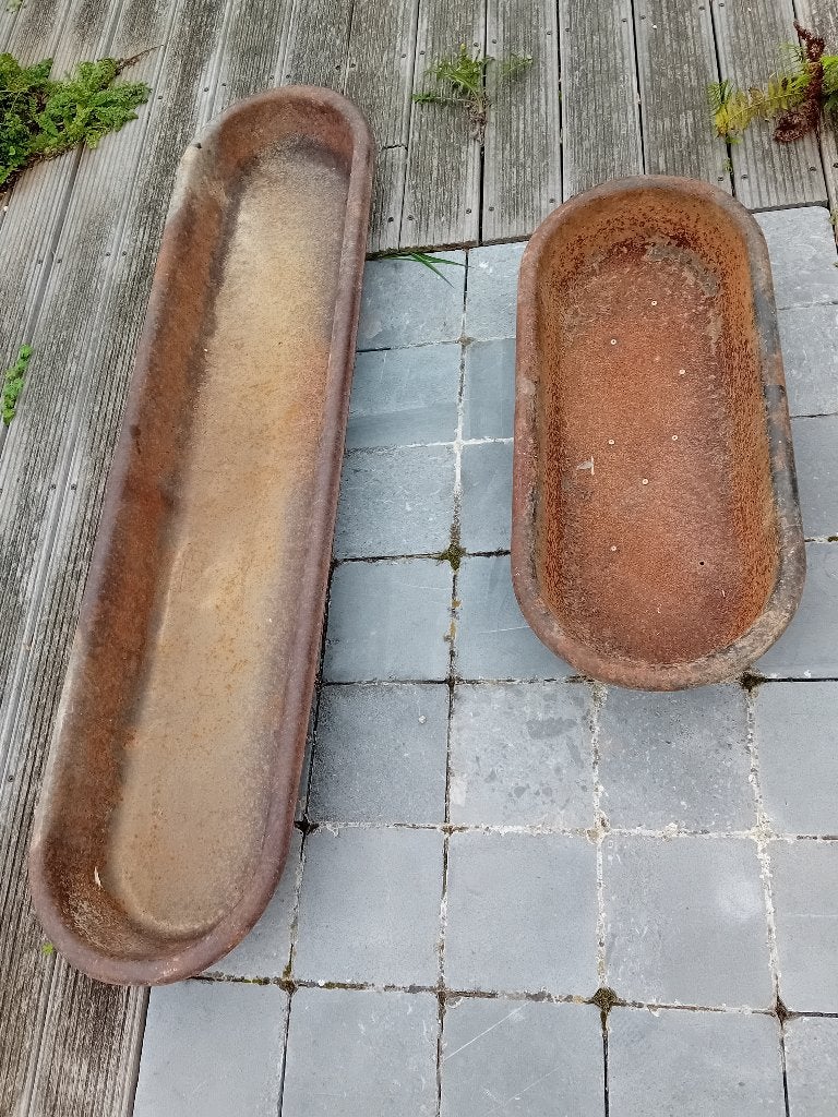 Rares bacs anciens en fonte., Jardin & Terrasse, Bacs à fleurs & Jardinières, Moins de 30 cm, Enlèvement, Utilisé, Intérieur