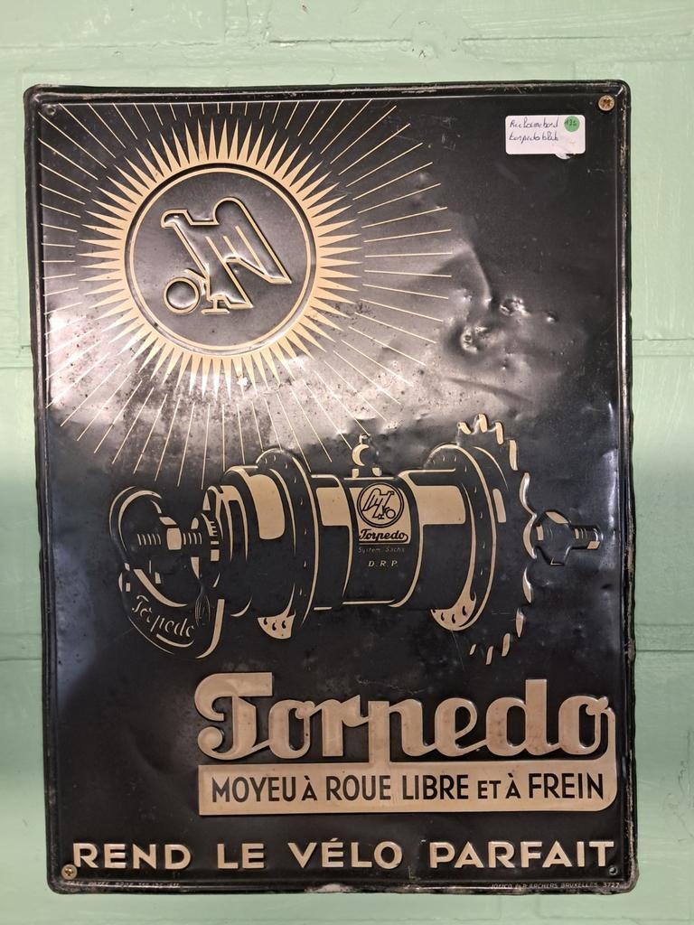 Reclame bord torpedo, Verzamelen, Merken en Reclamevoorwerpen, Ophalen of Verzenden, Reclamebord