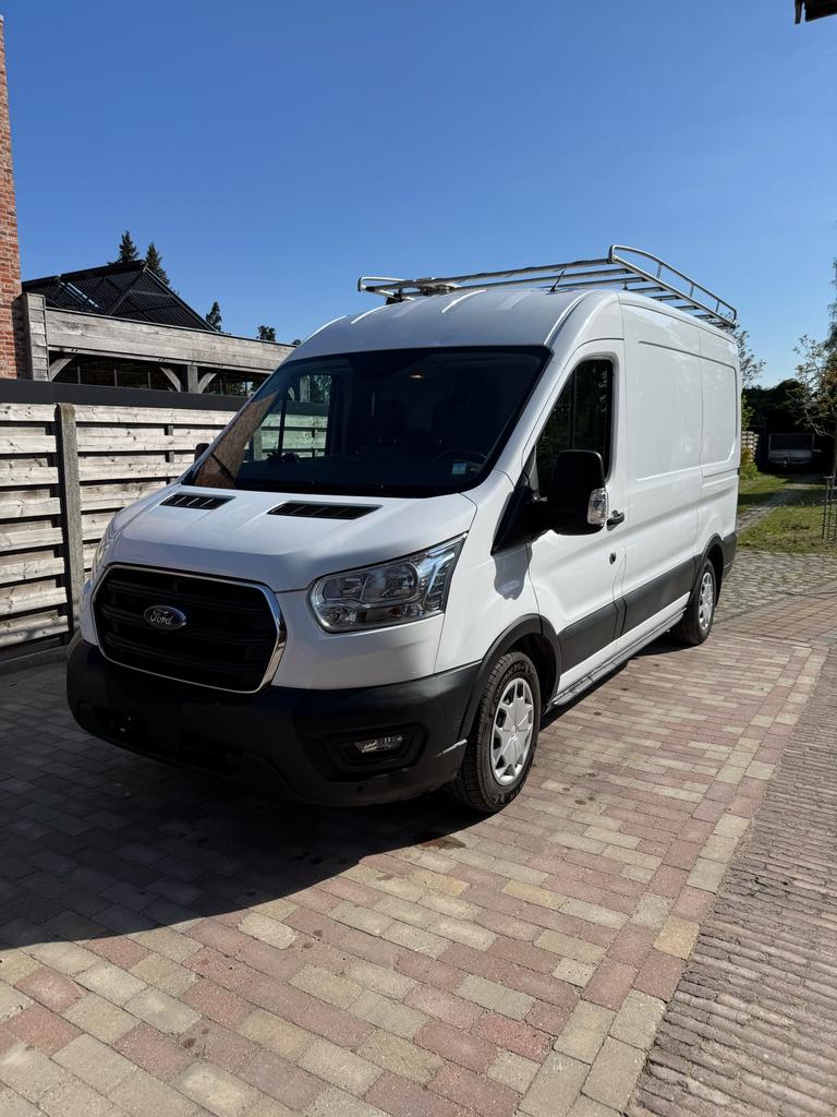 Ford transit L2H2 automaat 130 pk, Auto's, Bestelwagens en Lichte vracht, 4 deurs, Multifunctioneel stuurwiel, Wit, Diesel