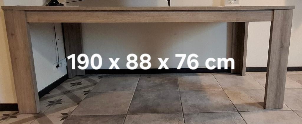 Eettafel 190 x 88 x 76 cm, Huis en Inrichting, Tafels | Eettafels, Ophalen, 50 tot 100 cm, Zo goed als nieuw, Vijf personen of meer