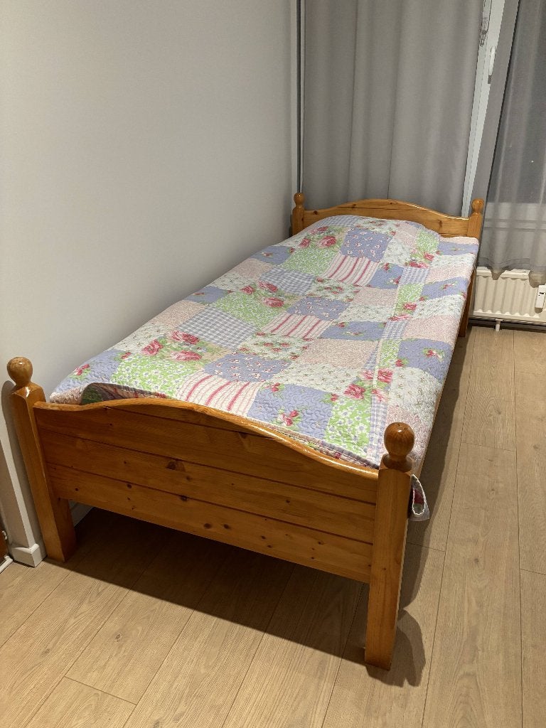 Eenpersoonsbed met boxspring en matras - Goede staat, Ophalen, 90 cm, Eenpersoons, Zo goed als nieuw