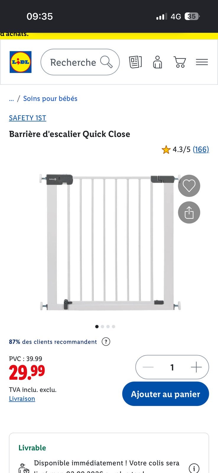 Barrières enfant Safety1st, Enfants & Bébés, Barrières, Enlèvement, Comme neuf