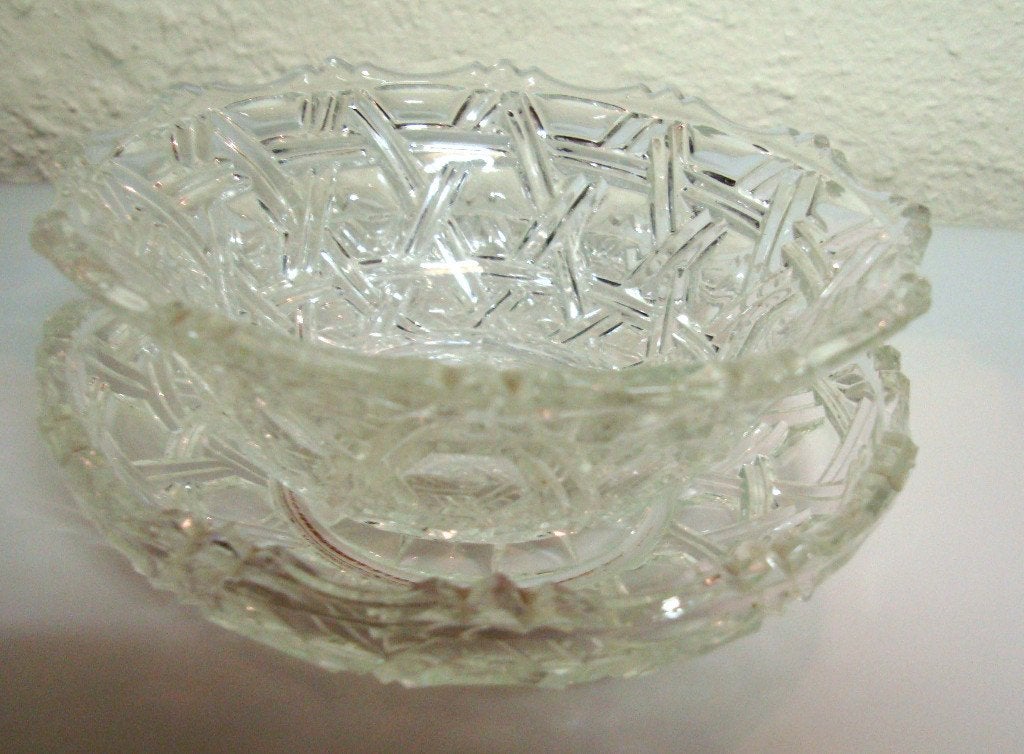 Nieuw glazen schoteltje met schaaltje - perfecte staat, Nieuw, Ophalen of Verzenden, Effen, Glas