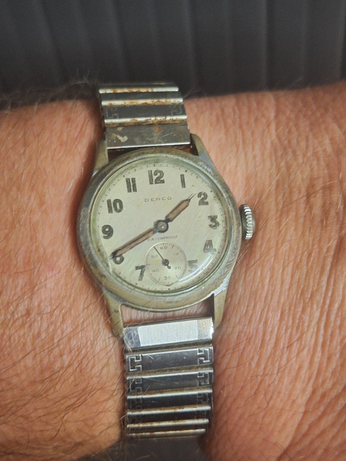 montre vintage denco 1940 . style militaire mouv suisse fonc, Enlèvement ou Envoi