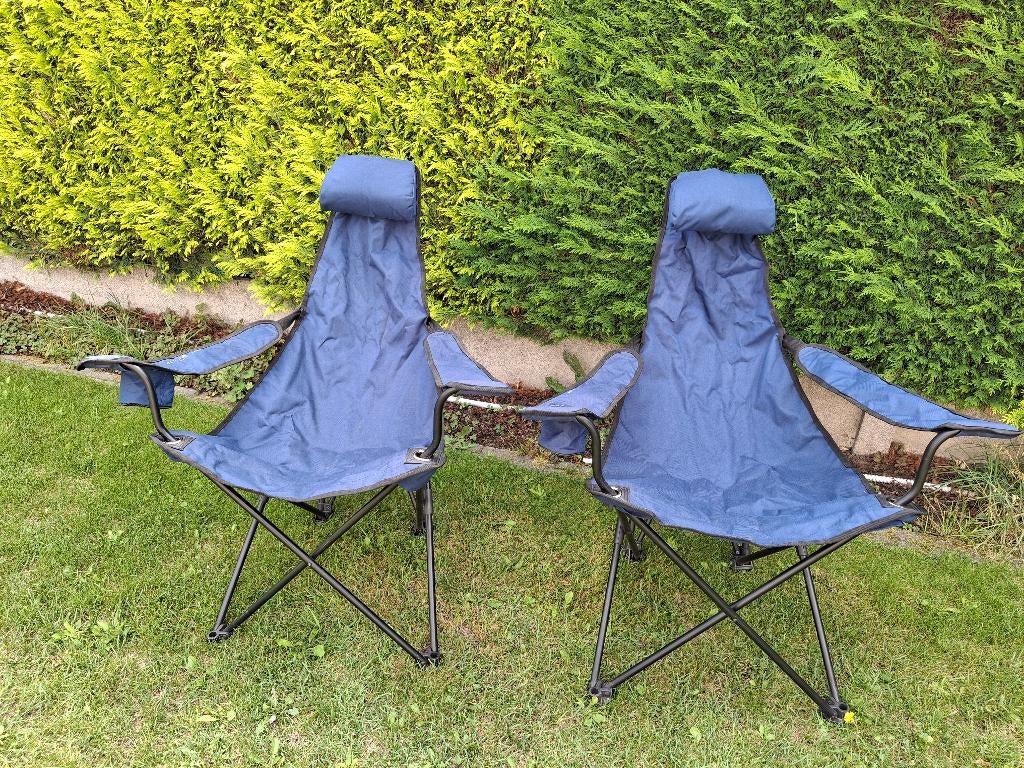 Camping/vis stoelen (2) in perfecte staat, in hoes, Caravans en Kamperen, Ophalen, Gebruikt