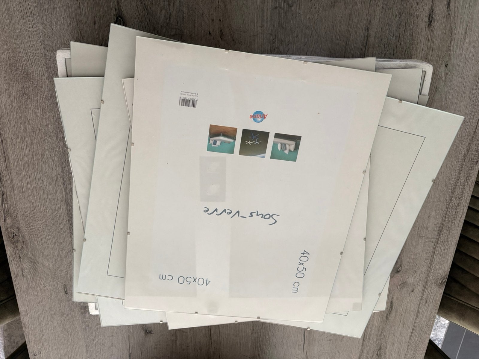 9 grote glazen fotolijsten, Ophalen, Zo goed als nieuw
