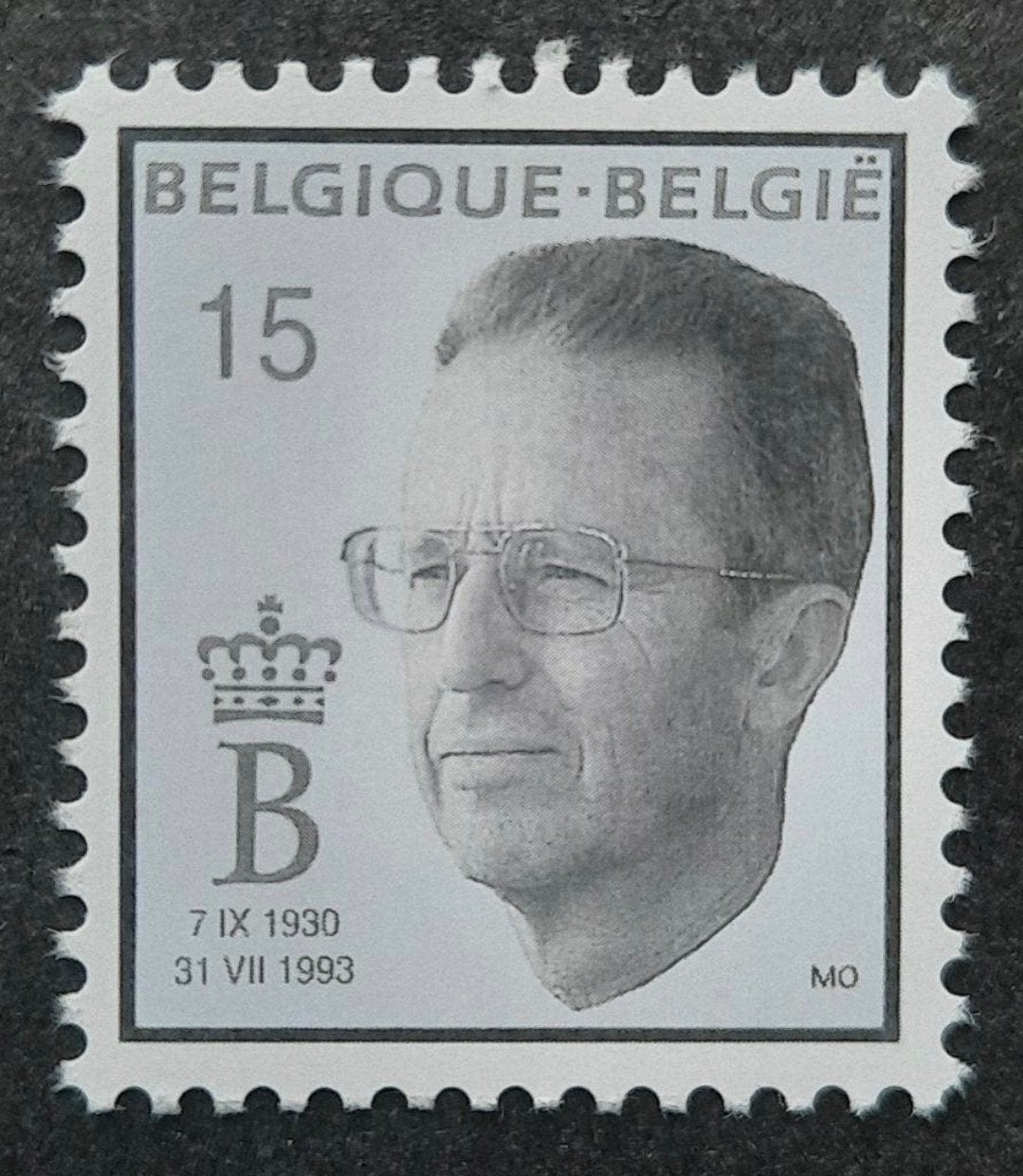 Belgique : COB 2520 ** Timbre de deuil 1993., Sans timbre, Neuf, Enlèvement ou Envoi, Non oblitéré