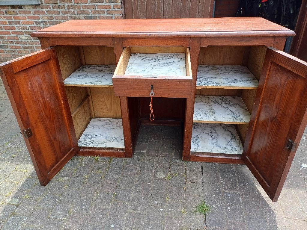 Klassieke houten bureau, Huis en Inrichting, Bureaus, Ophalen, Met lades, Gebruikt, Hout