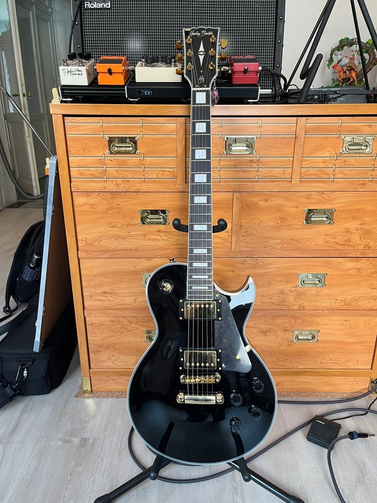 Harley Benton SC-500 BK Vintage Series — noire, Musique & Instruments, Instruments à corde | Autre, Enlèvement, Comme neuf