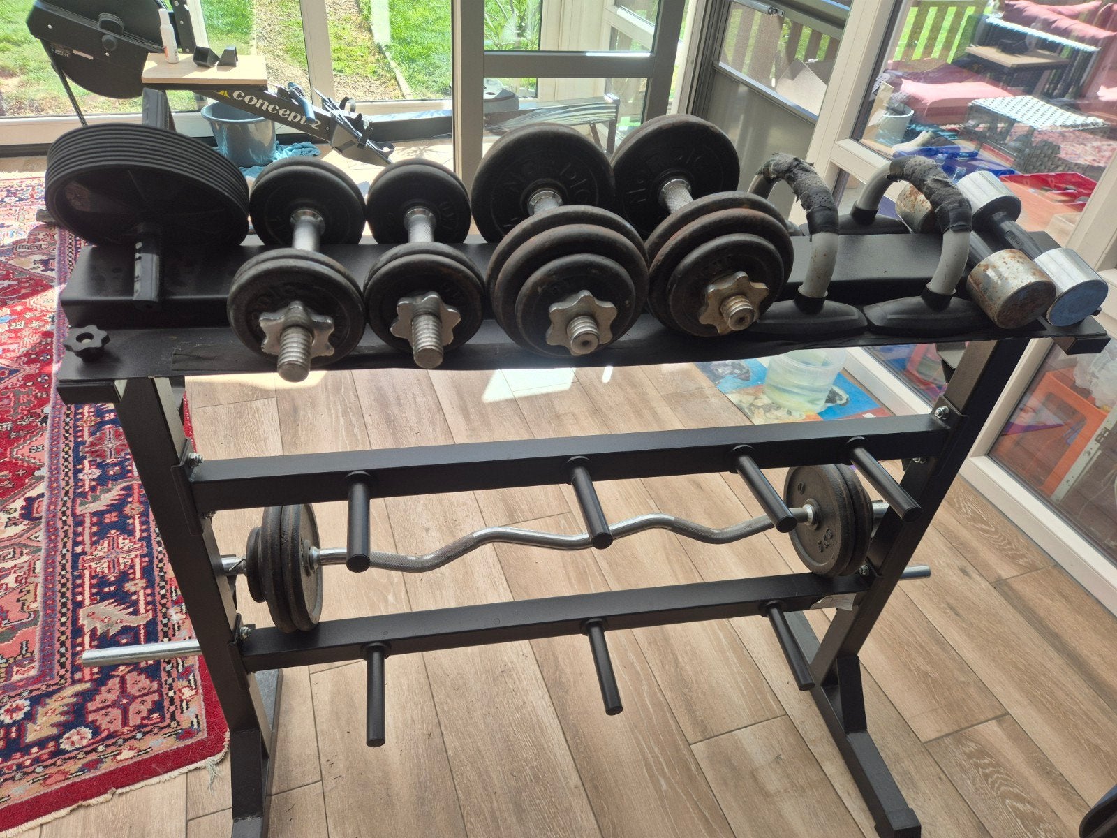 halter rek met halters/dumbels compleet, Sport en Fitness, Ophalen, Zo goed als nieuw
