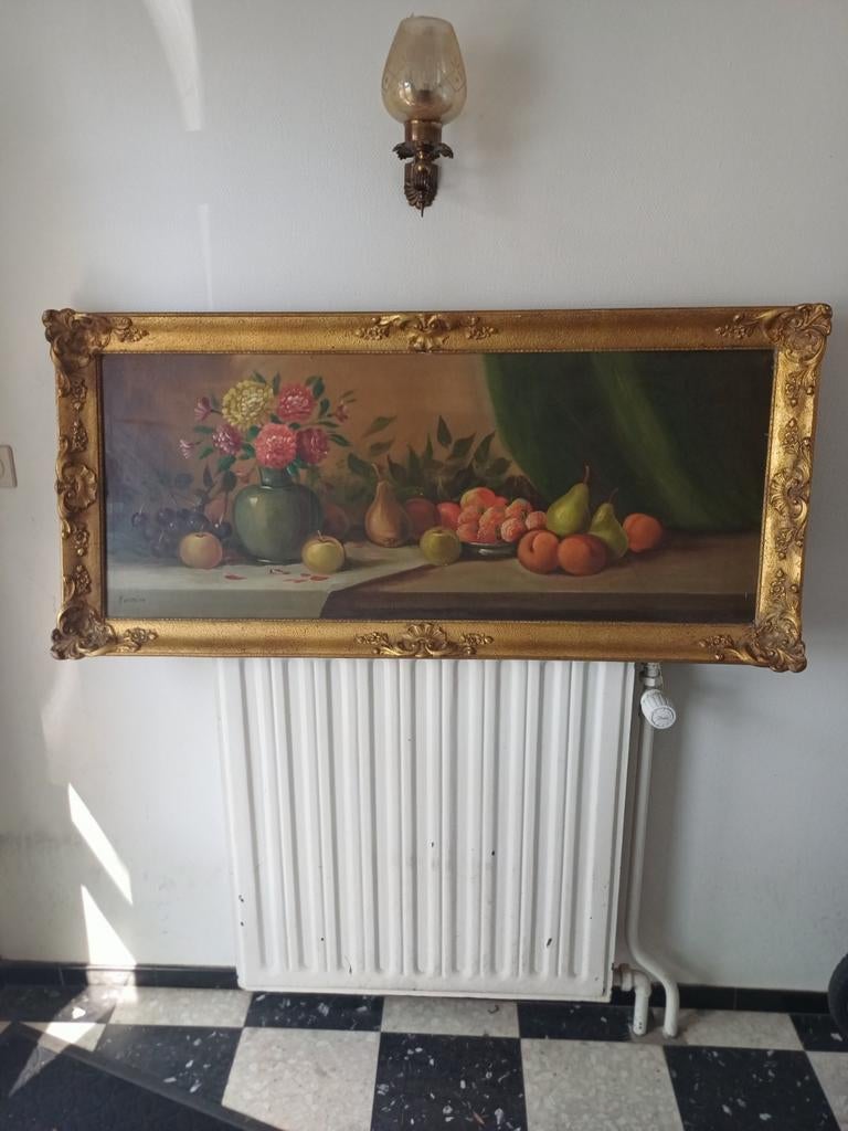 Groot Vintage Stilleven met Bloemen - Hermine, Enlèvement