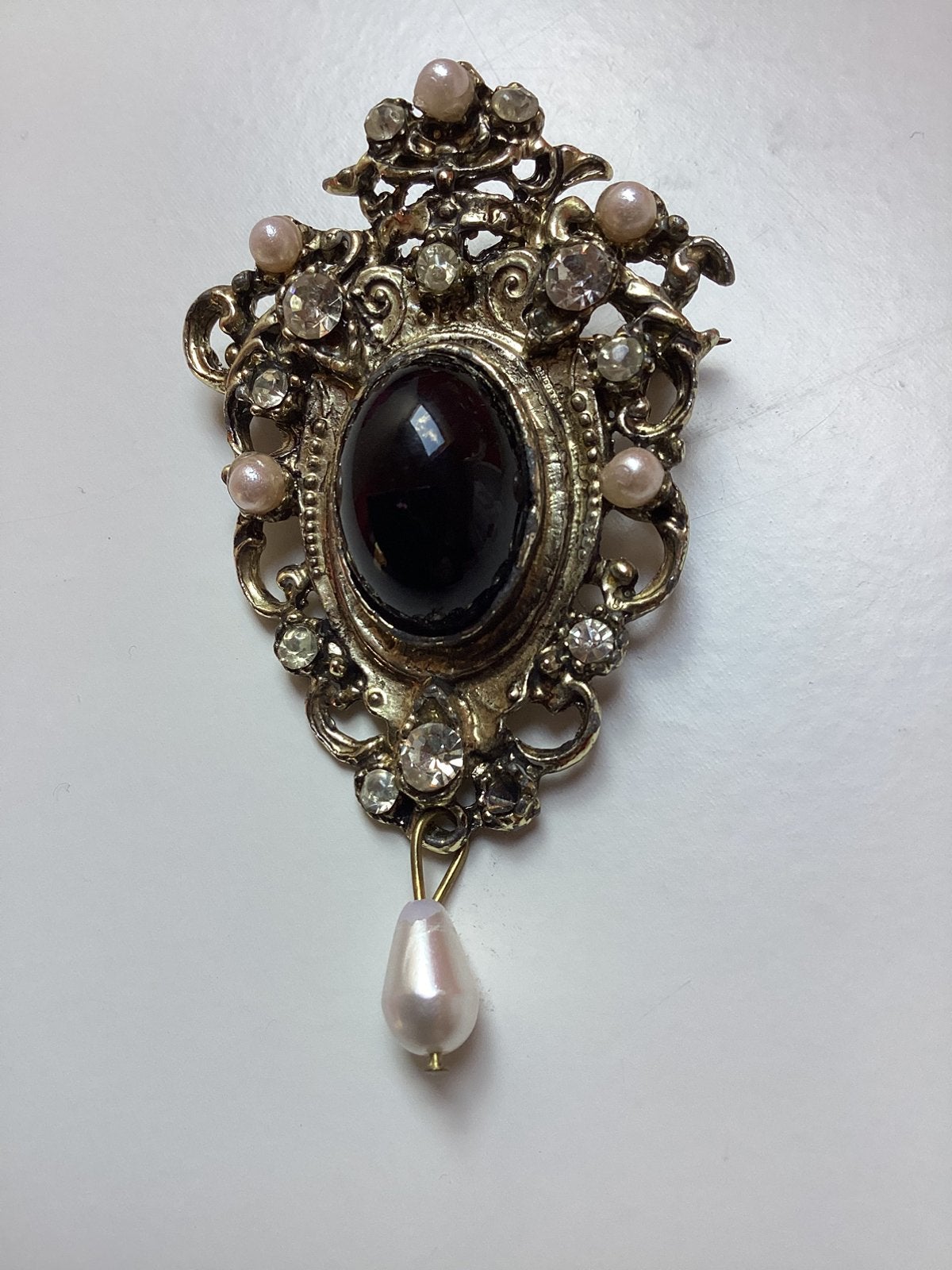 Vintage Broche, Ophalen of Verzenden, Gebruikt, Met strass