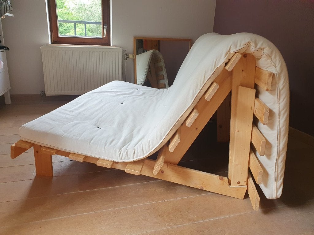 Sofa Futon, Gebruikt, Tweepersoons, Ophalen of Verzenden, Rechte bank
